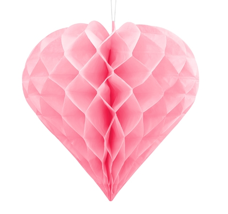 Hjerteformet papirkugle lyserød